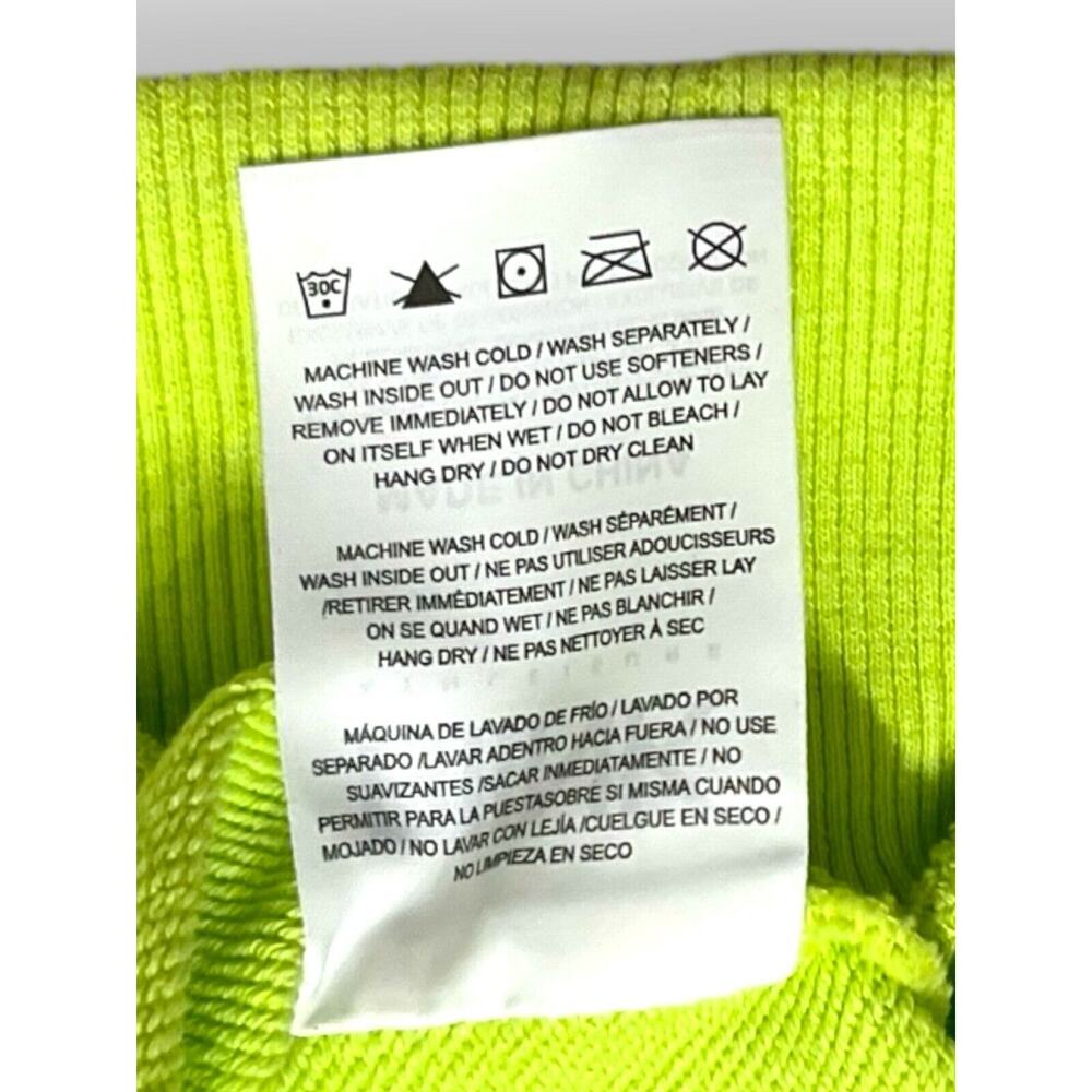 Biink Neon Yellow Green Hoodie Size XL Unisex Graphics Logo No Hoodie String - Picture 12 of 13